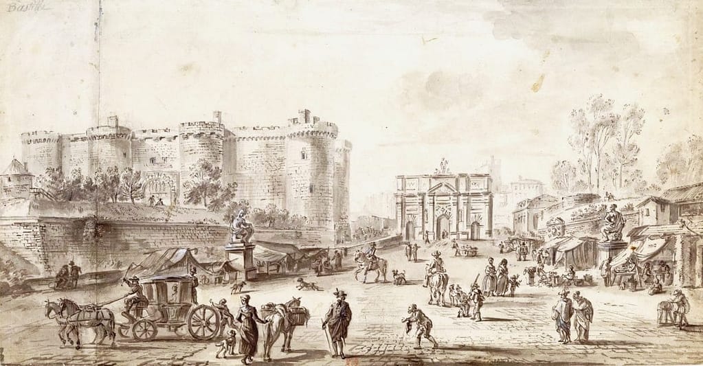 Architecture de la forteresse de la Bastille et chemin de ronde