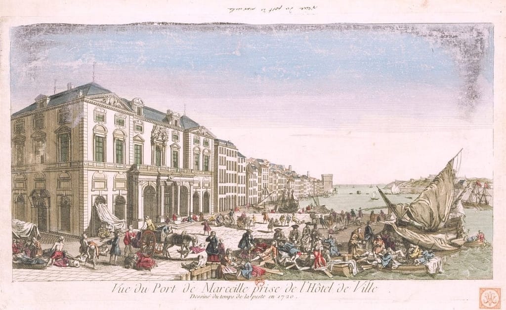 Vue du port de Marseille pendant la peste de 1720 inventaires notariaux