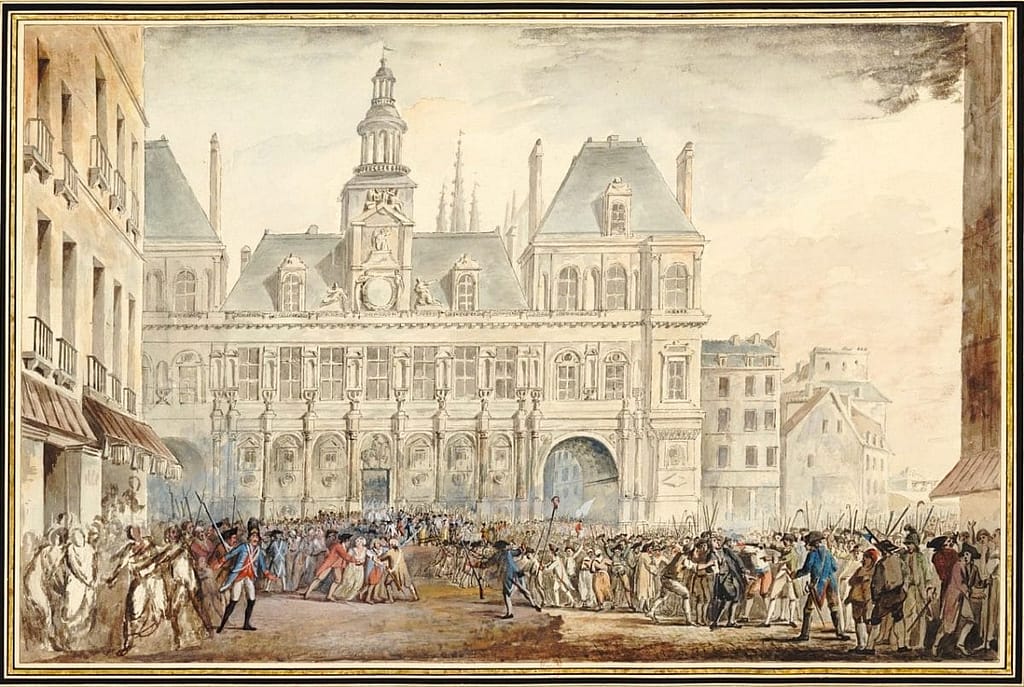 Flesselles prévôt des marchands devant l'Hôtel-de-Ville, 14 juillet 1789