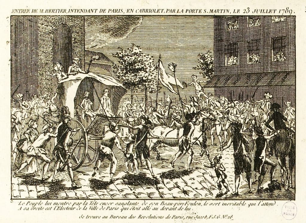 Entrée de Berthier intendant de Paris par la porte Saint-Martin le 23 juillet 1789 — gravure, Paris Musées