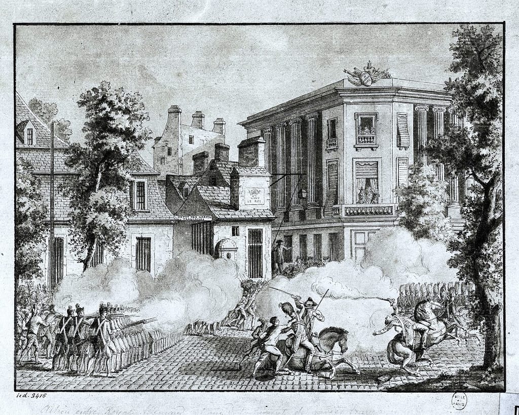 Prémices pour la prise de la Bastille : Gardes Françaises face au Royal-Allemand — nuit du 13 juillet 1789, Paris Musées