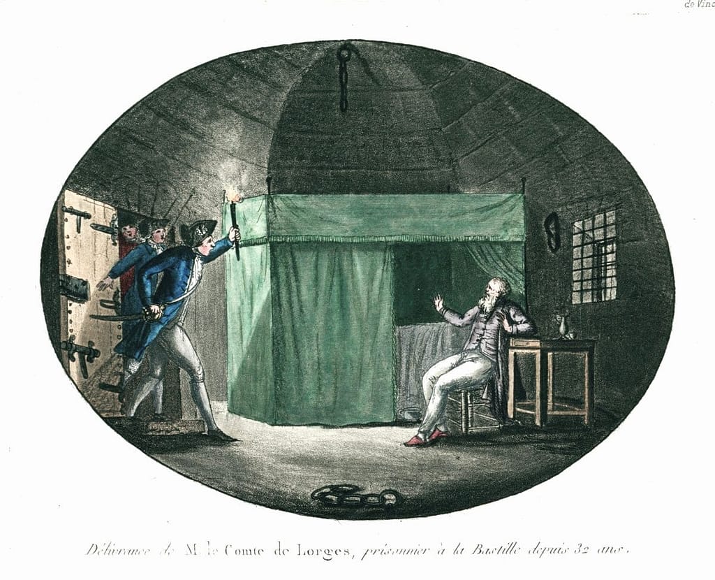 Délivrance du comte de Lorges — un des prisonniers de la Bastille libérés le 14 juillet 1789