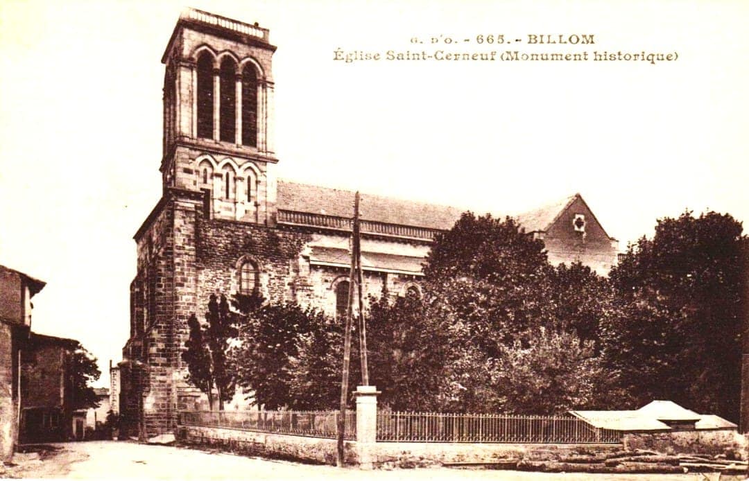 Église Saint-Cerneuf de Billom (Puy-de-Dôme), paroisse où Joseph Bégon, vicaire du diocèse de Clermont, exerçait son ministère avant la mobilisation de 1915.