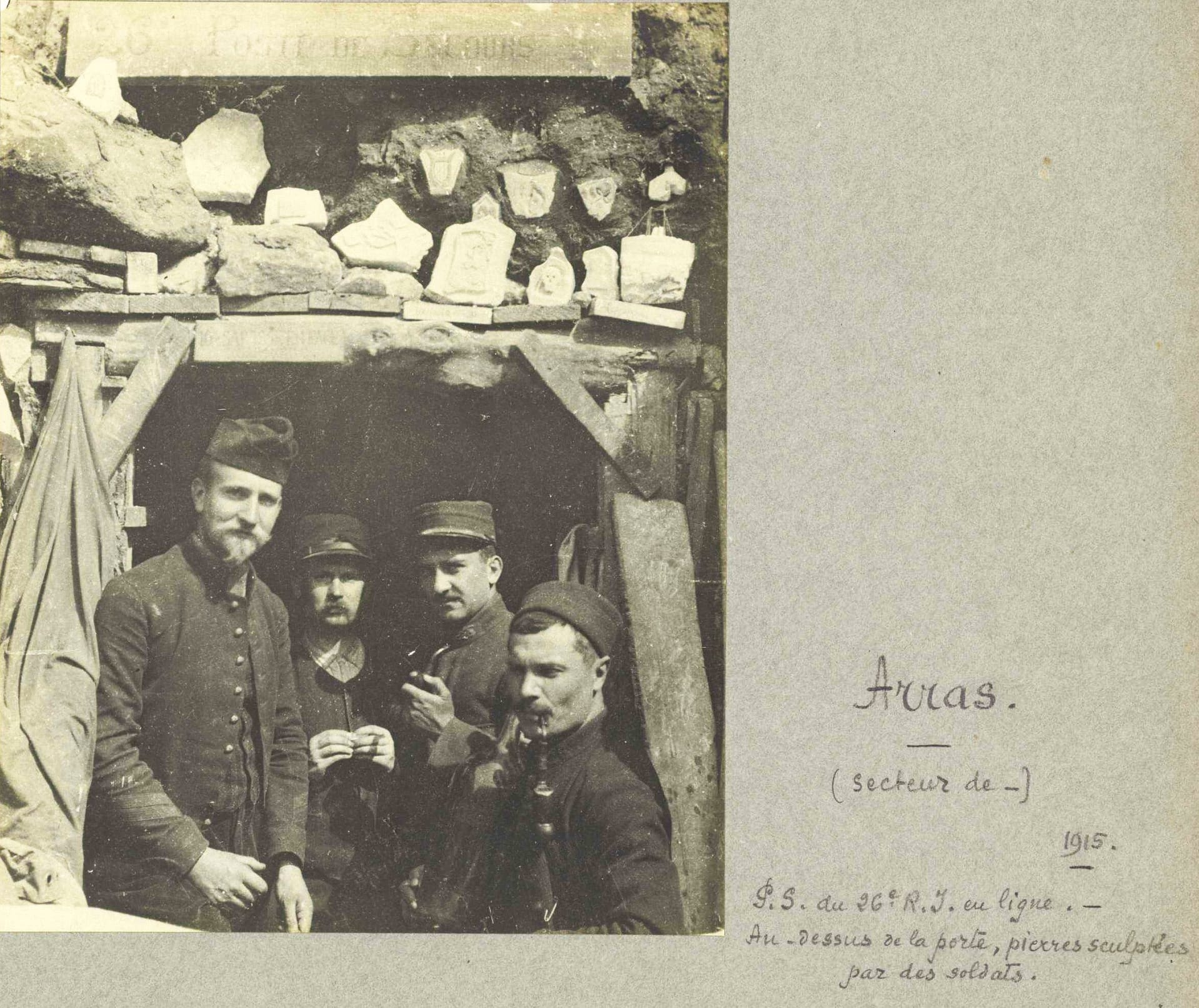 Poste de secours du 26e régiment d'infanterie en ligne, secteur d'Arras, 1915