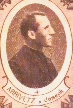 Portrait de Joseph-Jules-Alexandre Arrivetz, curé — licencié ès lettres du diocèse de Auch, Croix de guerre, Livre d'or du Clergé 1914-1918