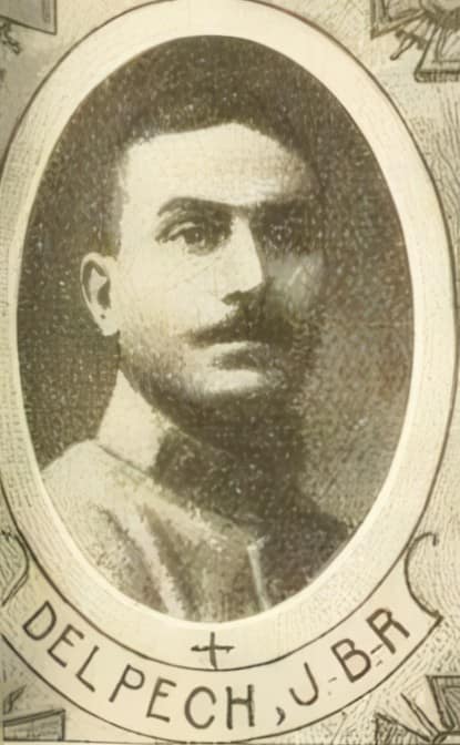 Portrait de DELPECH Jean Baptiste Roger, tonsuré — sous lieutenant, prêtre soldat de la Première Guerre mondiale