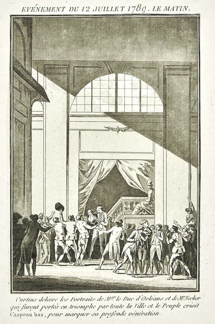 Enlèvement des bustes de Necker et d'Orléans au cabinet de Curtius insurrection de 1789