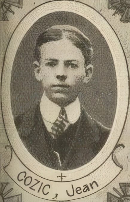 Portrait de COZIC Jean Louis Marie, séminariste, prêtre soldat de la Première Guerre mondiale