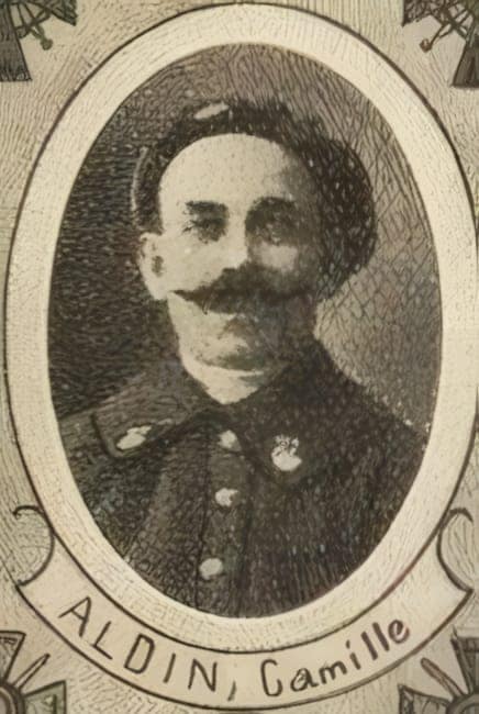 Portrait de Camille Aldin, curé du diocèse de Mende, Médaille militaire, Livre d'or du Clergé 1914-1918