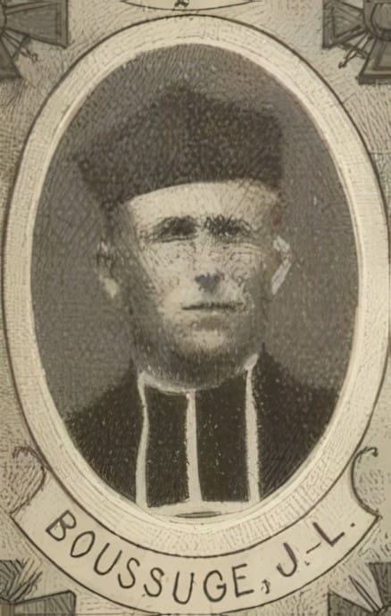 Portrait de BOUSSUGE Jean-Louis, curé de Valuéjols, prisonnier évadé, prêtre soldat de la Première Guerre mondiale