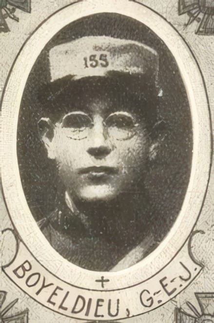 Portrait de BOYELDIEU Georges-Ernest-Joseph, séminariste, disparu, prêtre soldat de la Première Guerre mondiale