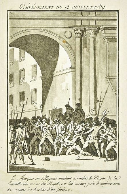Le Marquis de Pelleport tente de sauver le Major de Losme le 14 juillet 1789