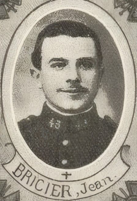 Portrait de BRICIER Jean, novice, prêtre soldat de la Première Guerre mondiale