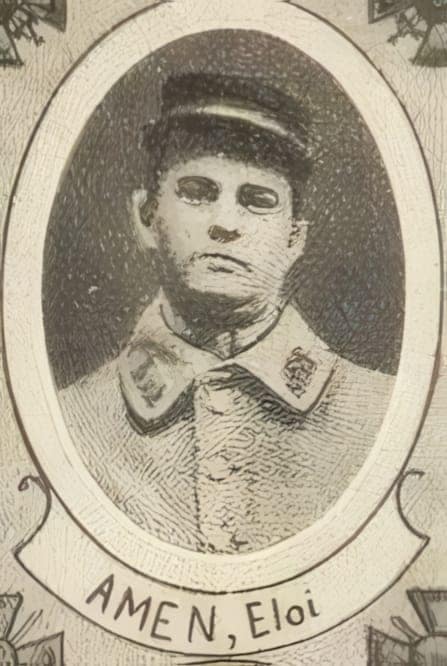 Portrait de Éloi-Léopold-Saturnin Amen, profès bénédictin, Bénédictins (Abbaye d'En-Calcat), soldat blessé, Livre d'or du Clergé 1914-1918