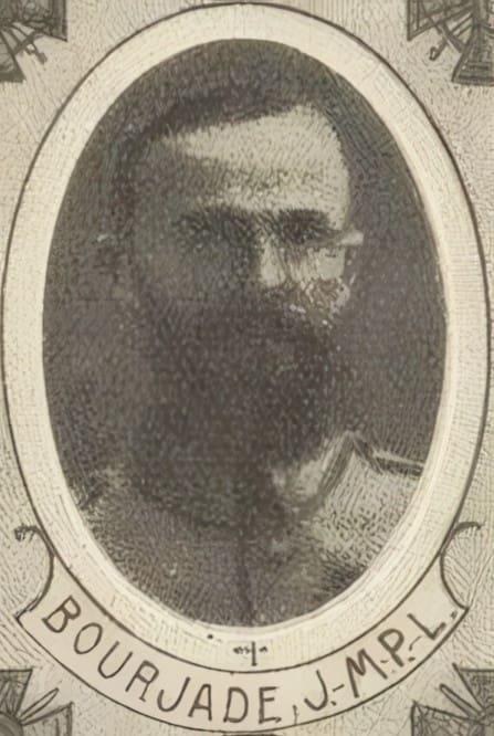 Portrait de BOURJADE Jean-Marie-Pierre-Léon, scolastique, missionnaire en Nouvelle-Guinée, pilote de chasse aux 24 victoires homologuées, prêtre soldat de la Première Guerre mondiale