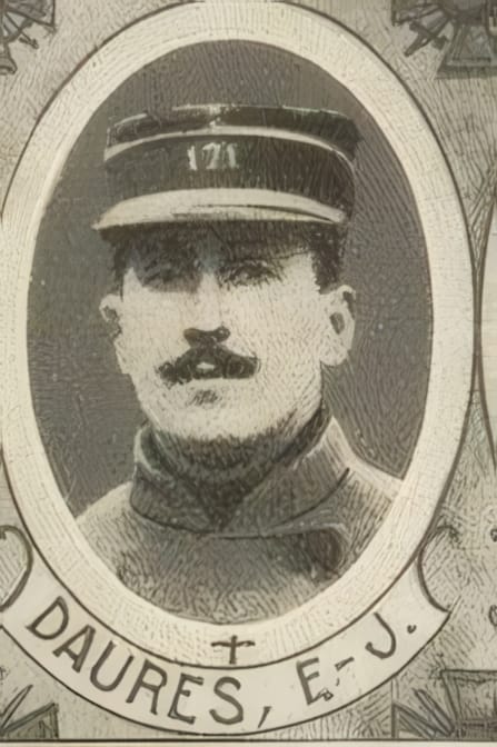 Portrait de DAURES Edmond Jean, clerc minoré, prêtre soldat de la Première Guerre mondiale
