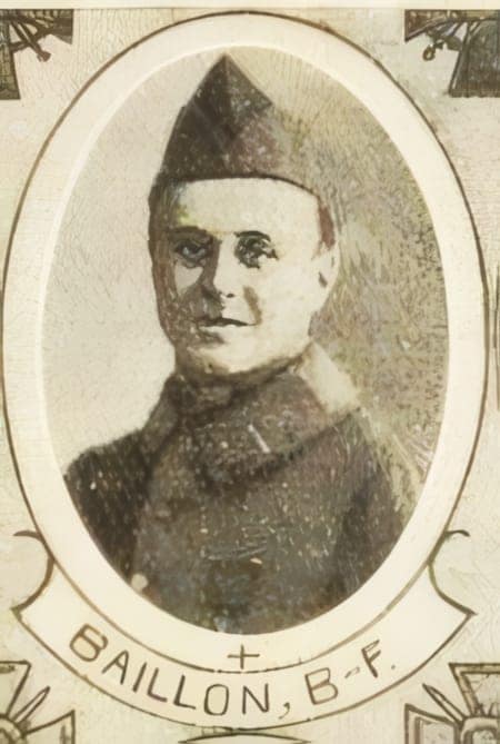 Portrait de François-Blaise Baillon, clerc tonsuré du diocèse de Nevers, brancardier, Livre d'or du Clergé 1914-1918