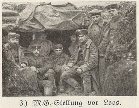 114e régiment badois — position de mitrailleuse devant Loos 1914