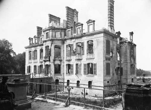 Château de Cuts en ruines après les combats de la Grande Guerre