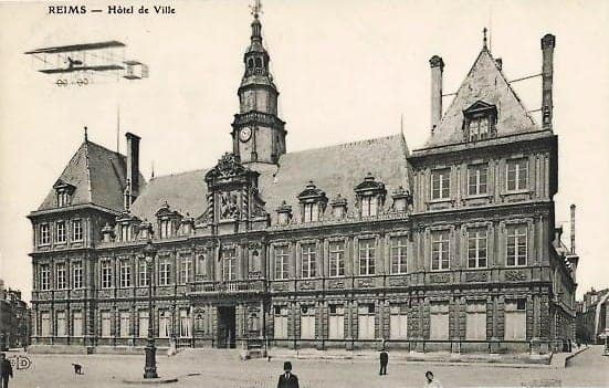 Hôtel de Ville de Reims avant 1914, lieu d'arrestation du maire au début de l'épisode des otages de Reims