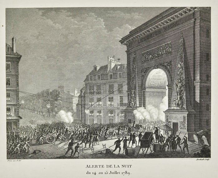 Alerte de la nuit du 14 au 15 juillet 1789 — Paris barricadé, collections du Louvre