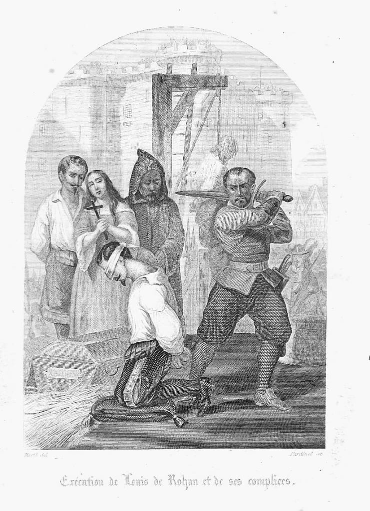 Exécution du chevalier de Rohan — horreur de la Bastille, aveux arrachés, gravure XIXe siècle