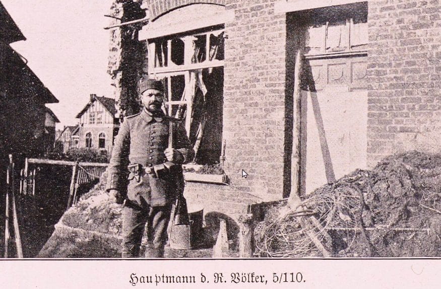 110e régiment grenadier — Hauptmann Völker 5e compagnie devant les ruines de Vermelles 1914