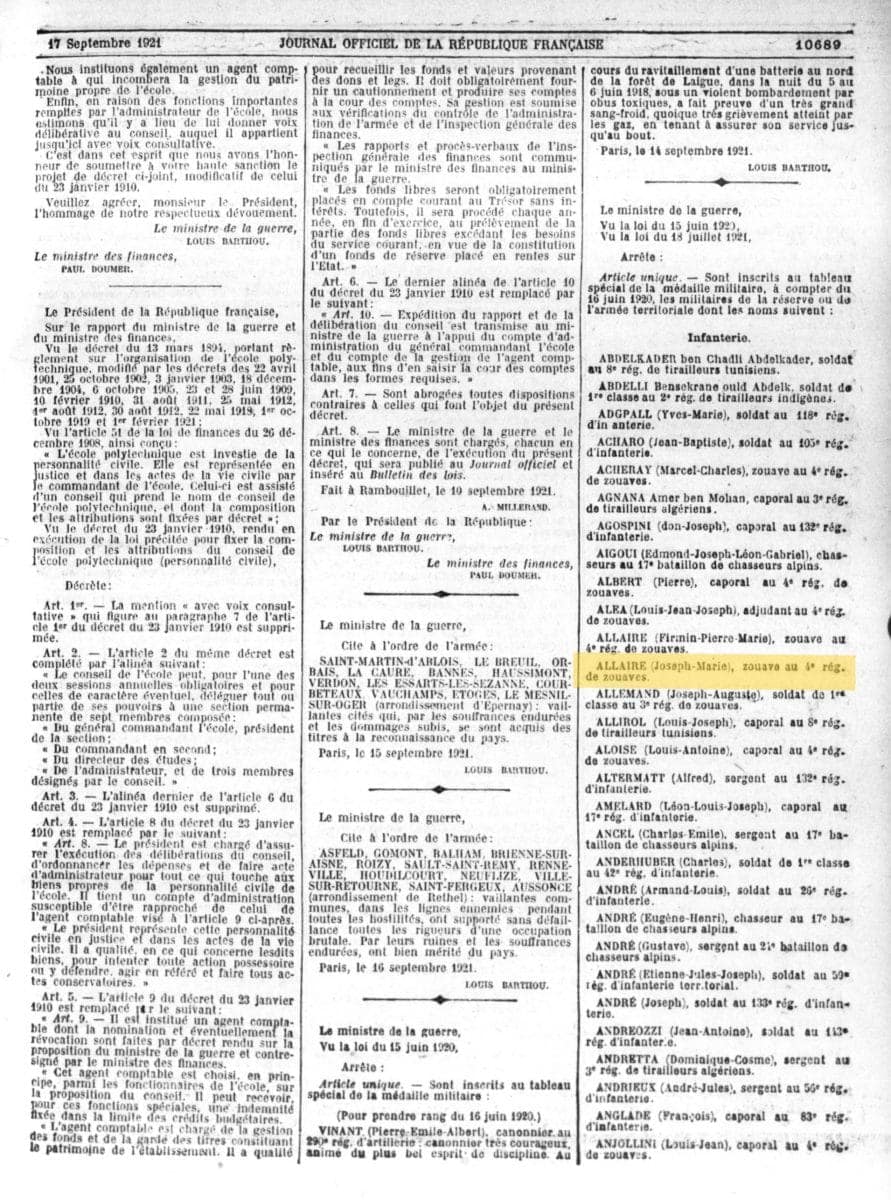 Journal officiel du 17 septembre 1921 - Gallica